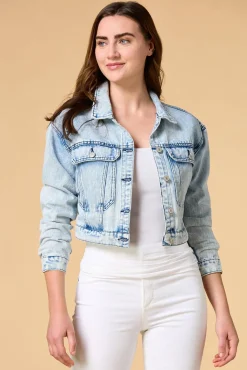 Women Versona Acid Wash Denim Jacket