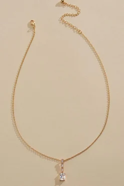 Women Versona Baguette Pendant Cubic Zirconia Necklace