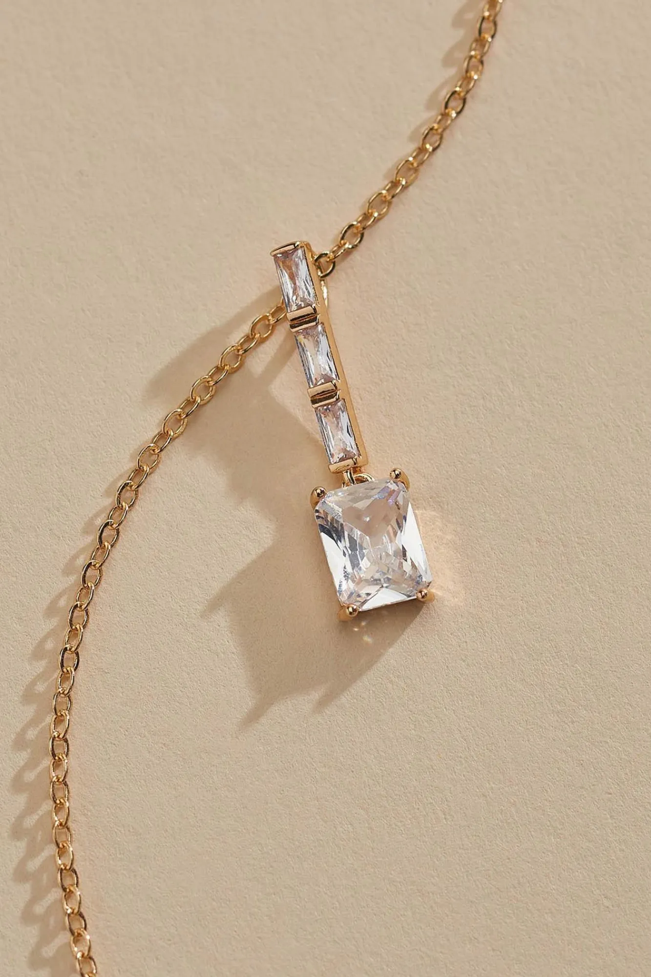 Women Versona Baguette Pendant Cubic Zirconia Necklace