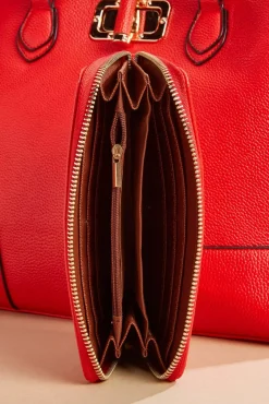 Women Versona Bamboo Handle Satchel And Wallet Set
