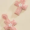 Women Versona Beaded Cross Earrings