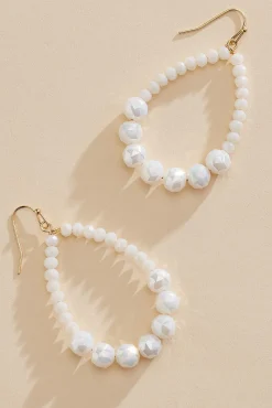 Women Versona Beaded Dangly Tear Earrings