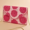Women Versona Beaded Rosette Clutch