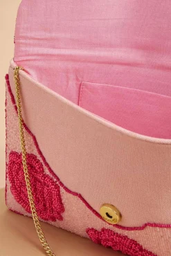 Women Versona Beaded Rosette Clutch