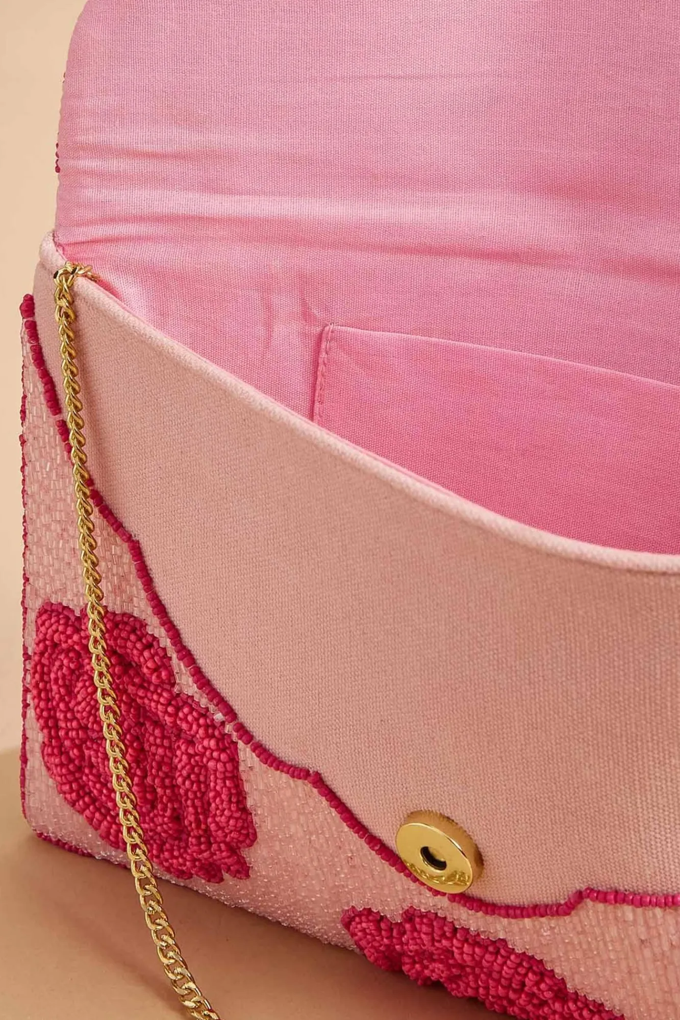 Women Versona Beaded Rosette Clutch