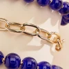 Women Versona Blue Bead Chain Bracelet Set
