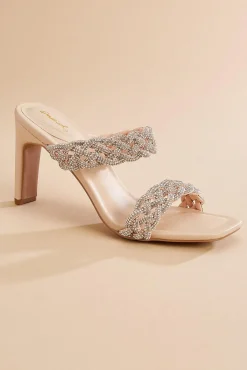 Women Versona Braided Bling Band Heels