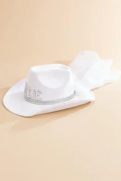 Women Versona Bride Veil Western Hat