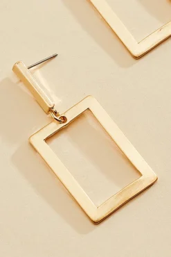 Women Versona Brushed Square Earrings