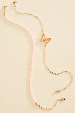 Women Versona Butterfly Anklet Set