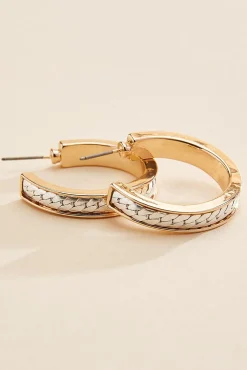 Women Versona Chain Embellished Hoop Earrings