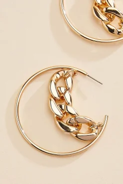 Women Versona Chain Link Hoop Earrings