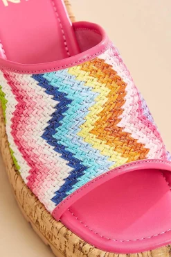 Women Versona Chevron Knit Cork Wedges