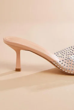 Women Versona Clear Studded Band Heels