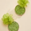 Women Versona Coated Flower Raffia Earrings