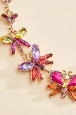Women Versona Colorful Butterfly Short Necklace