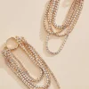 Women Versona Draped Rhinestone Fringe Earrings