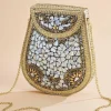 Women Versona Embellished Metal Cellphone Bag
