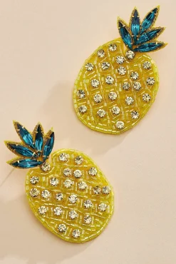 Women Versona Embellished Pineapple Earrings