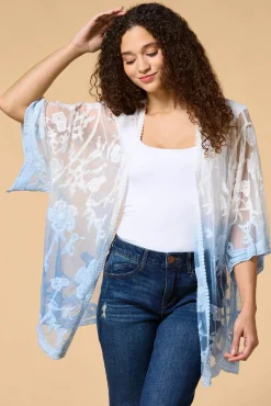 Women Versona Fade Into Blue Kimono