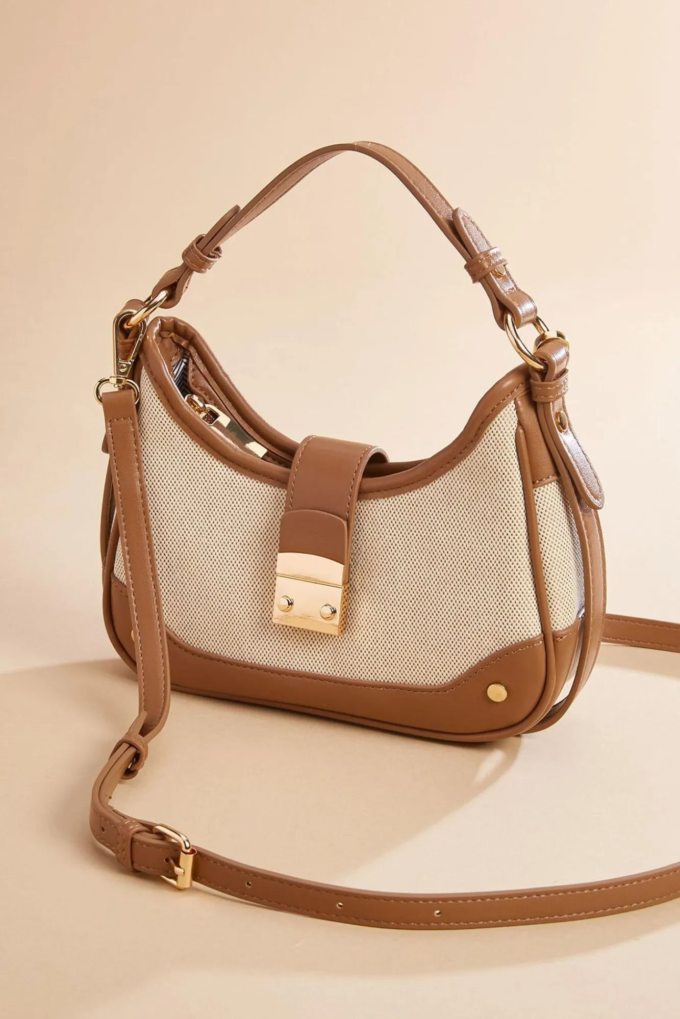 Women Versona Faux Leather Trim Satchel