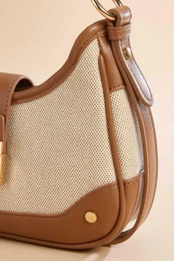 Women Versona Faux Leather Trim Satchel