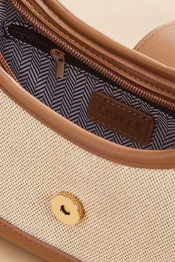Women Versona Faux Leather Trim Satchel
