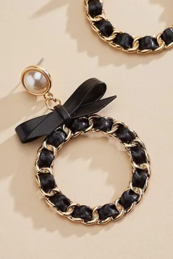 Women Versona Faux Leather Wrapped Wreath Earrings