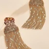 Women Versona Floral Fringe Earrings