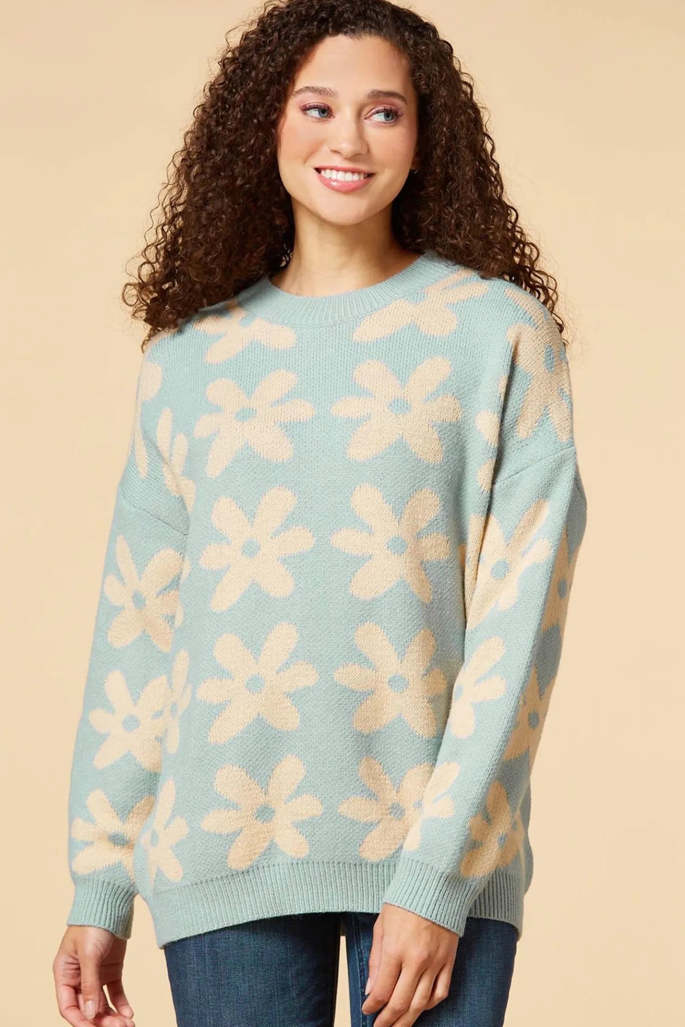 Women Versona Floral Panic Tunic Sweater