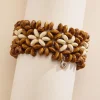 Women Versona Floral Wood Bead Bracelet