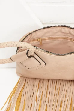 Women Versona Fringe Ring Handle Wristlet