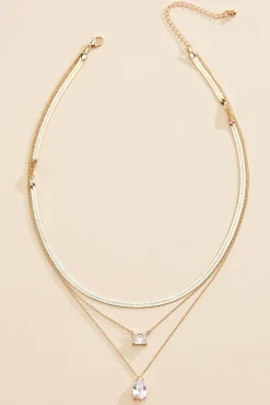 Women Versona Glass Stone Layered Necklace