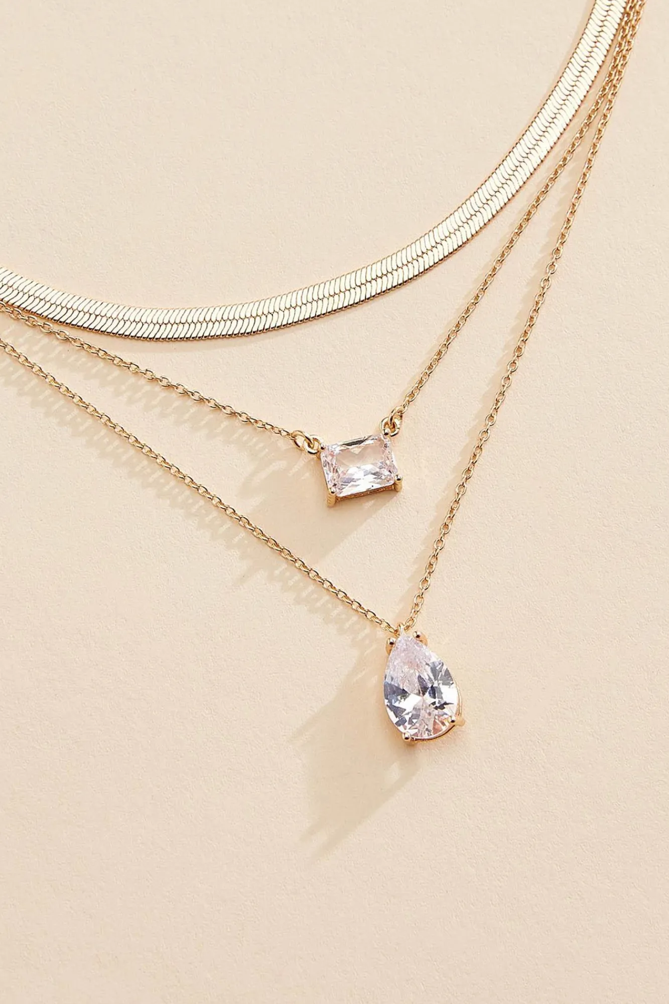 Women Versona Glass Stone Layered Necklace