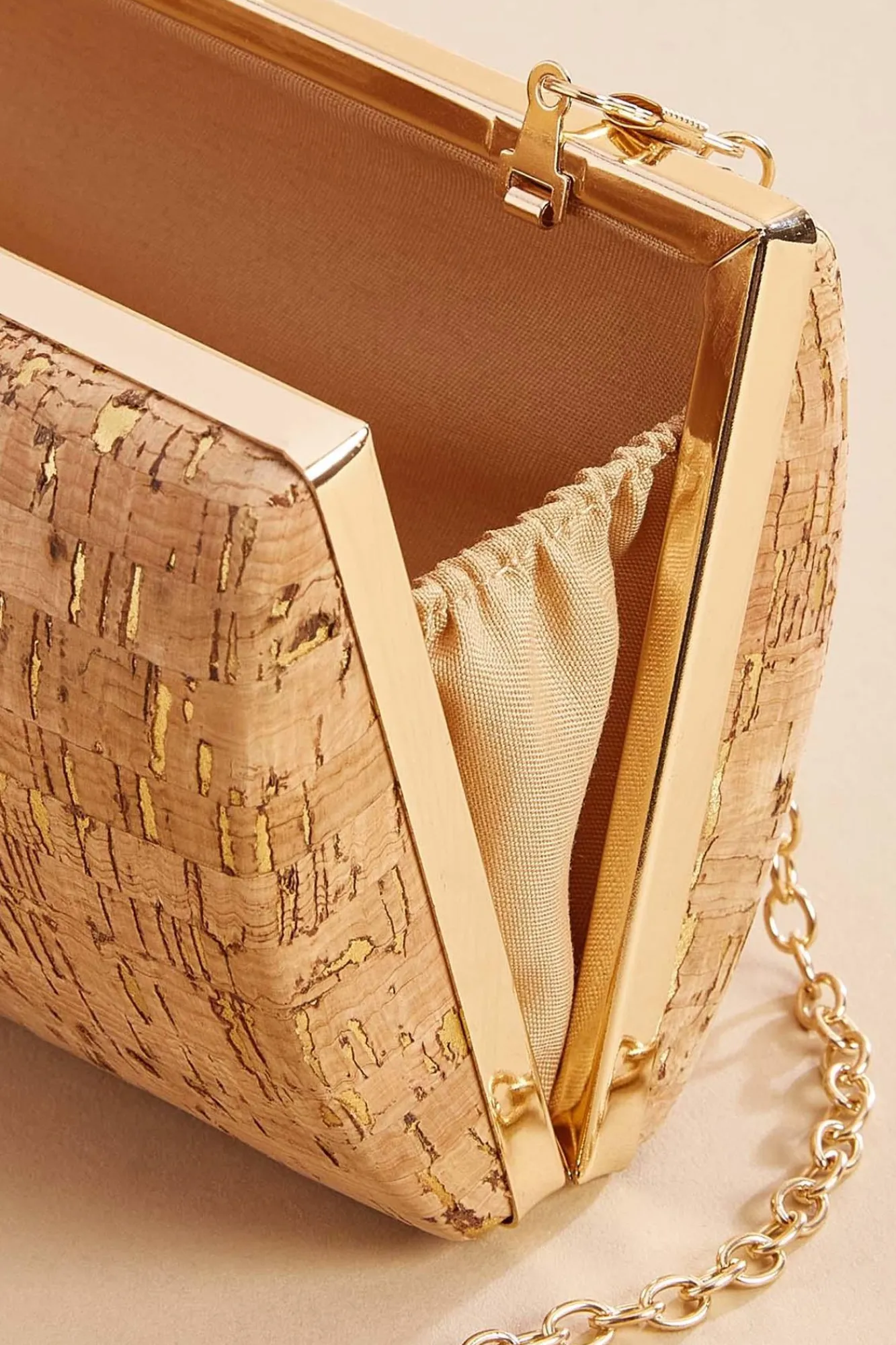 Women Versona Gold Cork Clutch