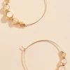 Women Versona Gold Glass Beaded Hoop Earrings