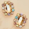 Women Versona Halo Stone Stud Earrings