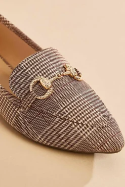 Women Versona Horsebit Plaid Flats