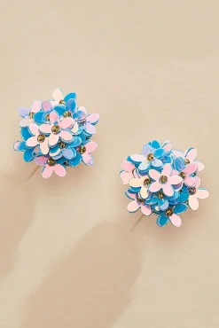 Women Versona Iridescent Floral Cluster Stud Earrings