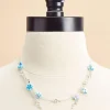 Women Versona Iridescent Flower Layered Necklace