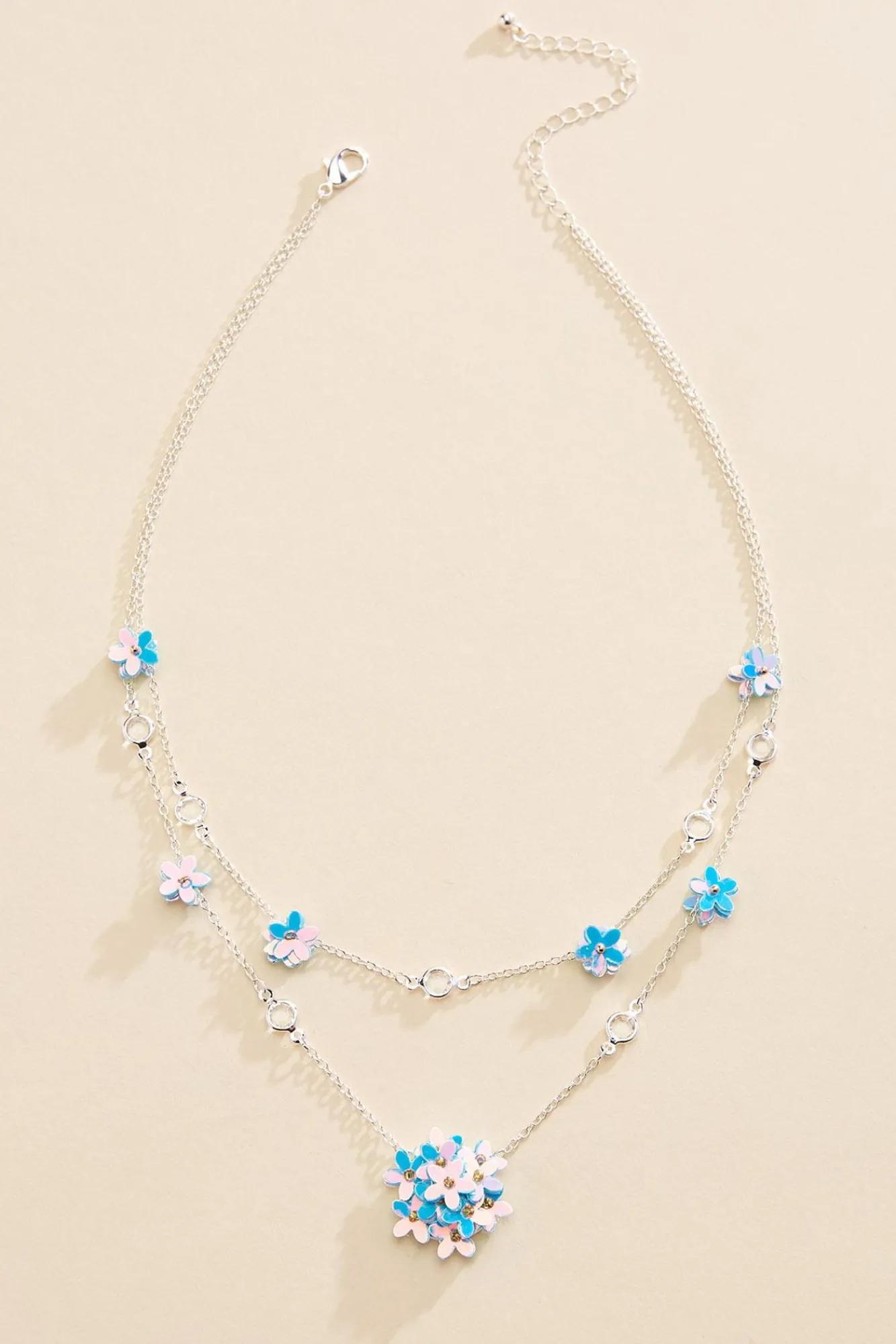 Women Versona Iridescent Flower Layered Necklace