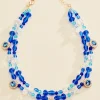 Women Versona Layered Blue Bead Necklace