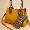 Women Versona Leopard Print Satchel And Wallet Set