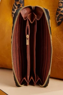 Women Versona Leopard Print Satchel And Wallet Set