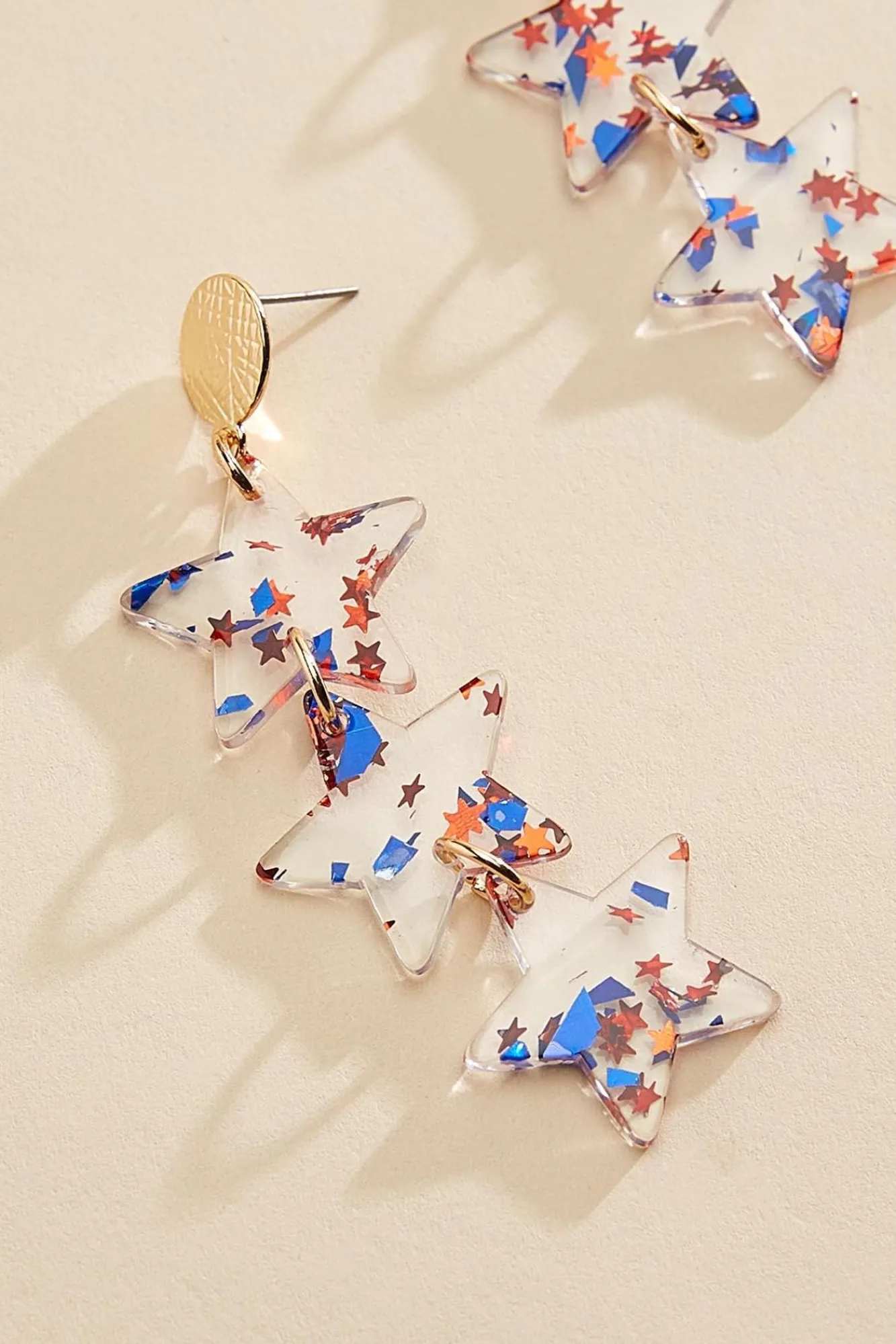 Women Versona Linear Americana Star Earrings