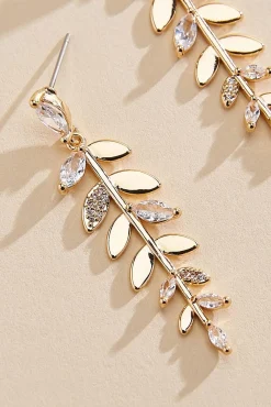 Women Versona Linear Leaf Earrings