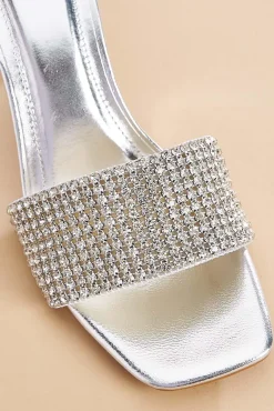 Women Versona Metallic Bling Band Heels