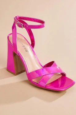 Women Versona Metallic Cross Strap Heels