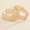 Women Versona Mirror Filigree Hoop Earrings