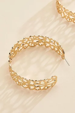 Women Versona Mirror Filigree Hoop Earrings